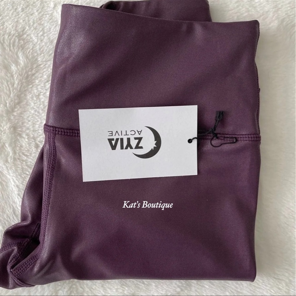 (NWT) Zyia Plum Metallic Plus Light n Tight Hi-Rise 7/8 24" - Picture 5 of 9